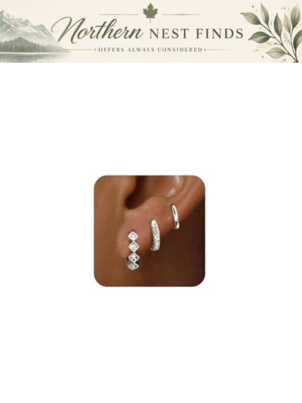 14K Gold Plated Hoop Earrings Set Cubic Zirconia Hypoallergenic